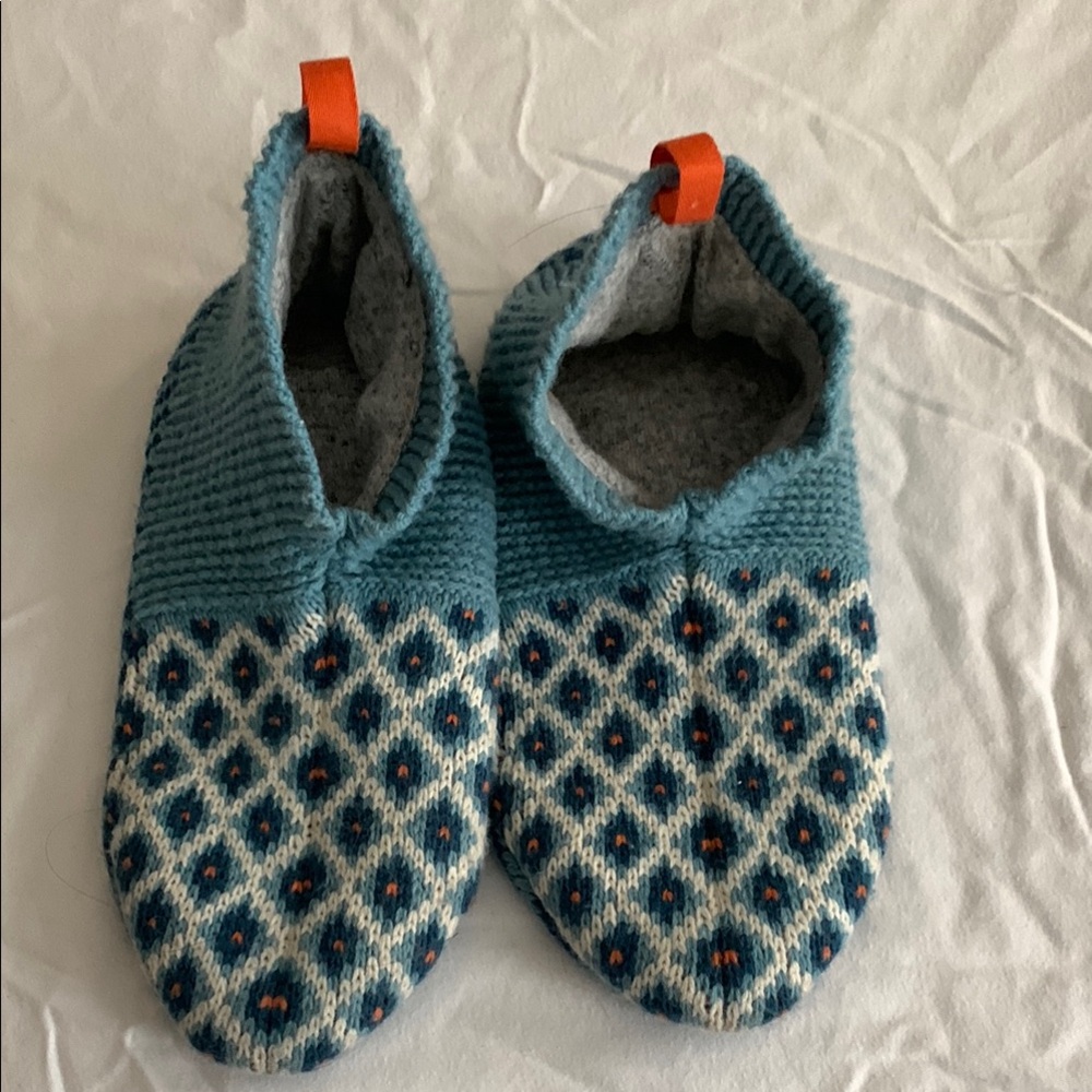 Bombas Blue and Orange Patterned Slippers